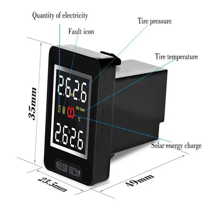 Автомобильный беспроводной TPMS система контроля давления в шинах с 4 датчиками ЖК