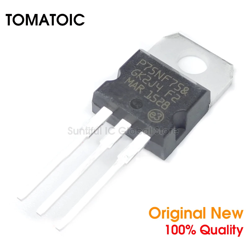 10 шт. P75NF75 TO220 P75N75 75NF75 STP75NF75FP TO-220 контроллер электромобиля инвертор полевой эффект