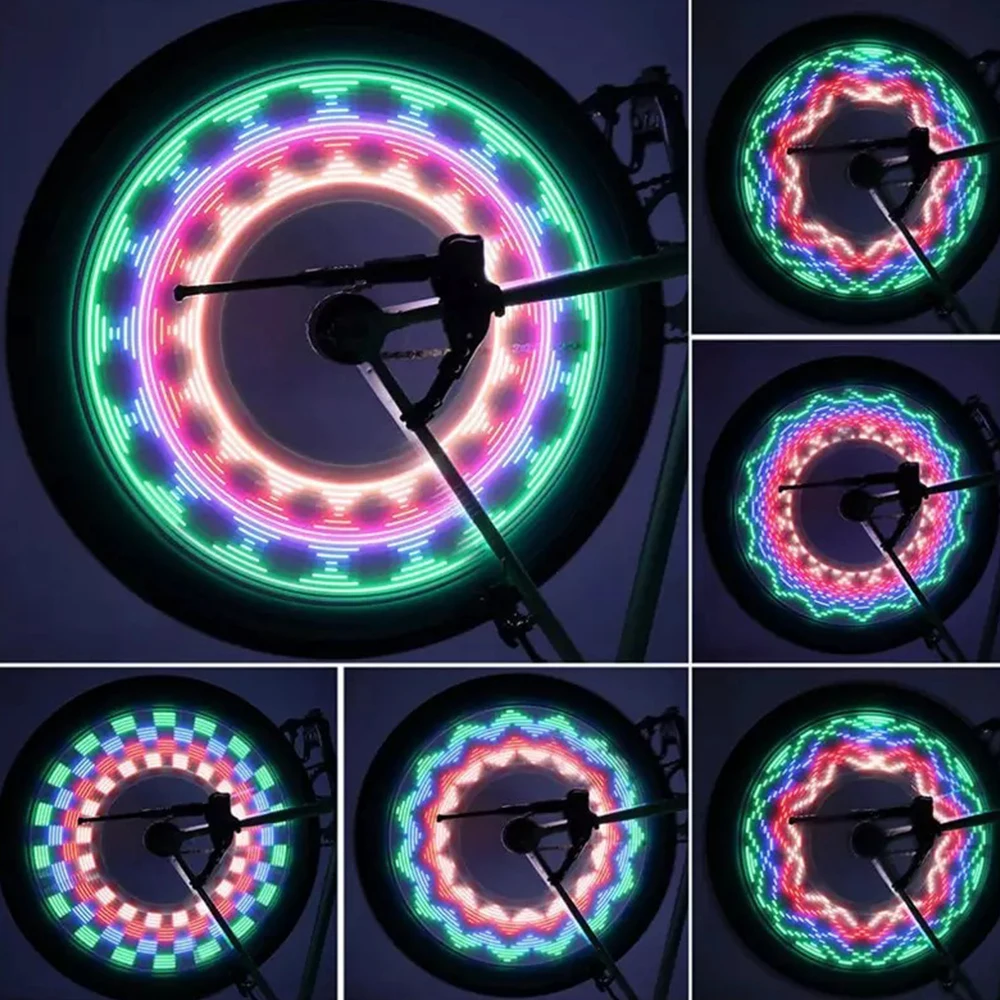 

Bicycle Wheel Light Double Sided LED Neon Lamp Cover Wheel Two Bright Mode Bike Spoke Light Safety Tire Lights for Wheels