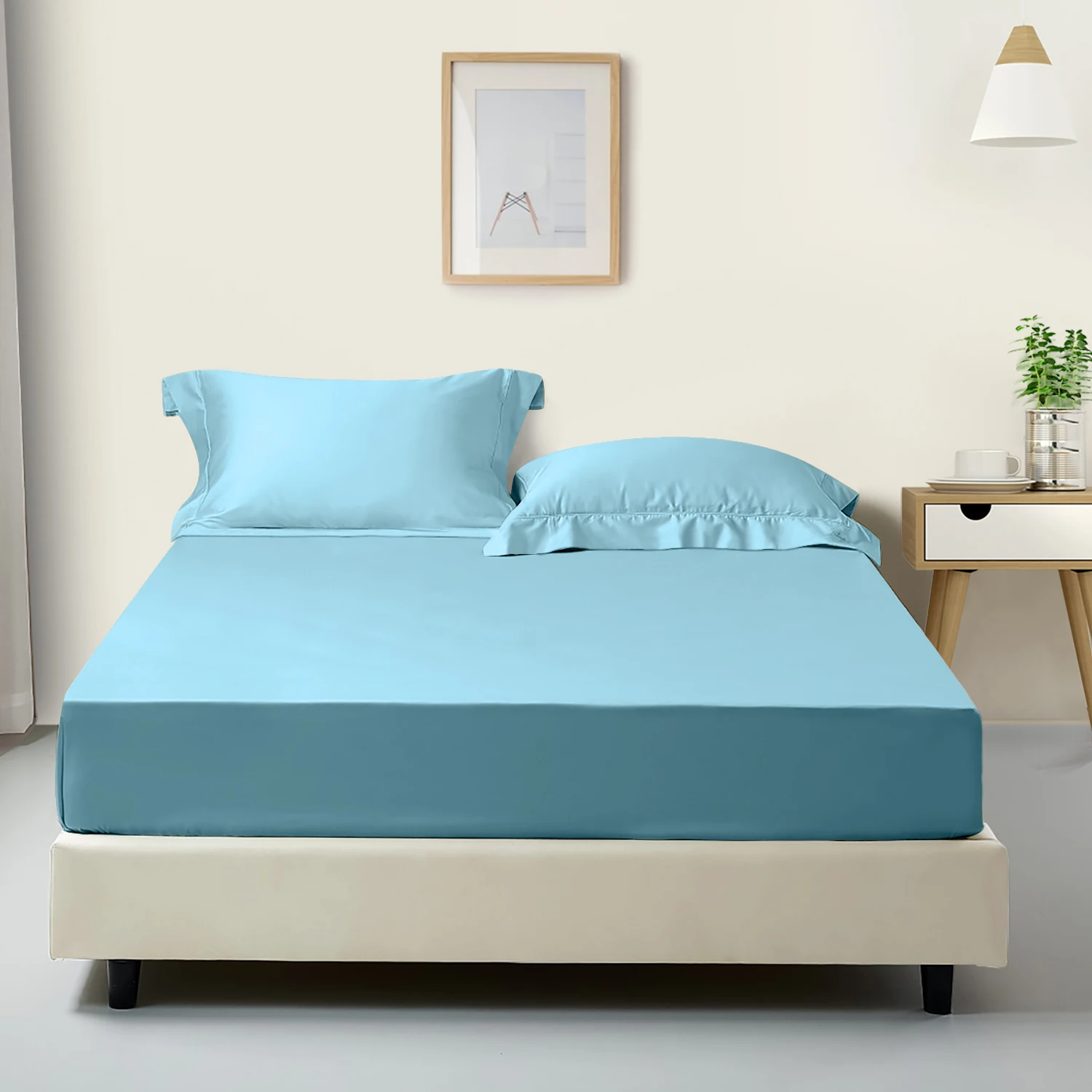 

Microfiber Twin Fitted Sheet 35cm Deep Pocket Sheet Wrinkle Free Sheets Machine Washable Hotel Bedding Easy Care Fitted Bottom