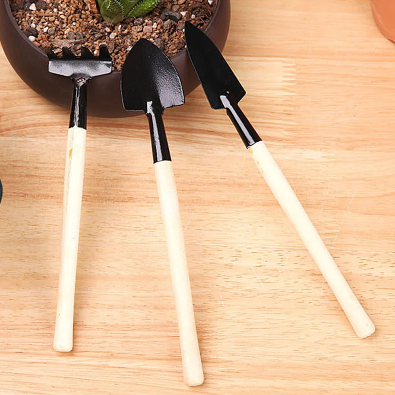 

3Pc Home Succulent Plant Gardening Loosening Tools Potted Plant Set Flower Planting Shovel Flower Shovel Rake Handle Accessories