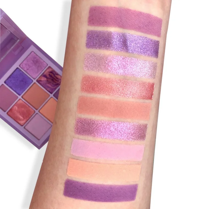 Portable Matte Shimmer Long-lasting Eye Shadow Daily Makeup Pallet Set Mint Pastels Lilac Eyeshadow 9 Colors |
