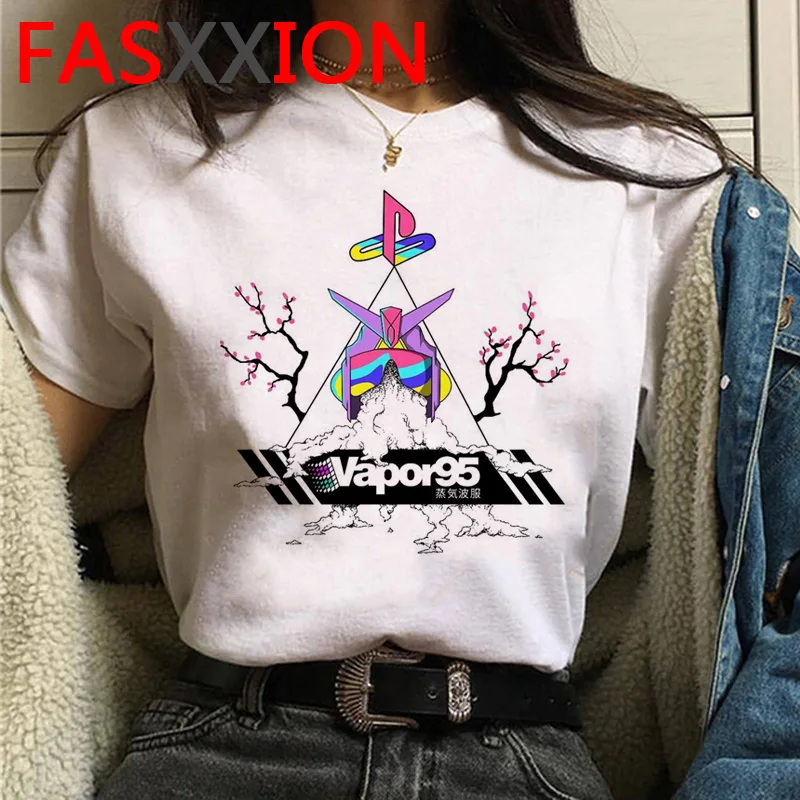 Женская футболка Vaporwave летние топы эстетическая унисекс размера плюс с рисунком