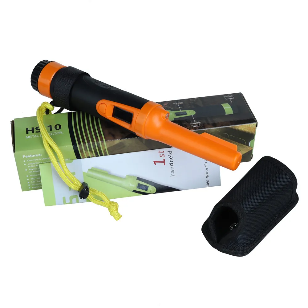 Fully Waterproof Pinpointer Orange LCD Handheld Metal Detector Depth 3meters/16.5Ft for Adults and Kids Gift | Инструменты