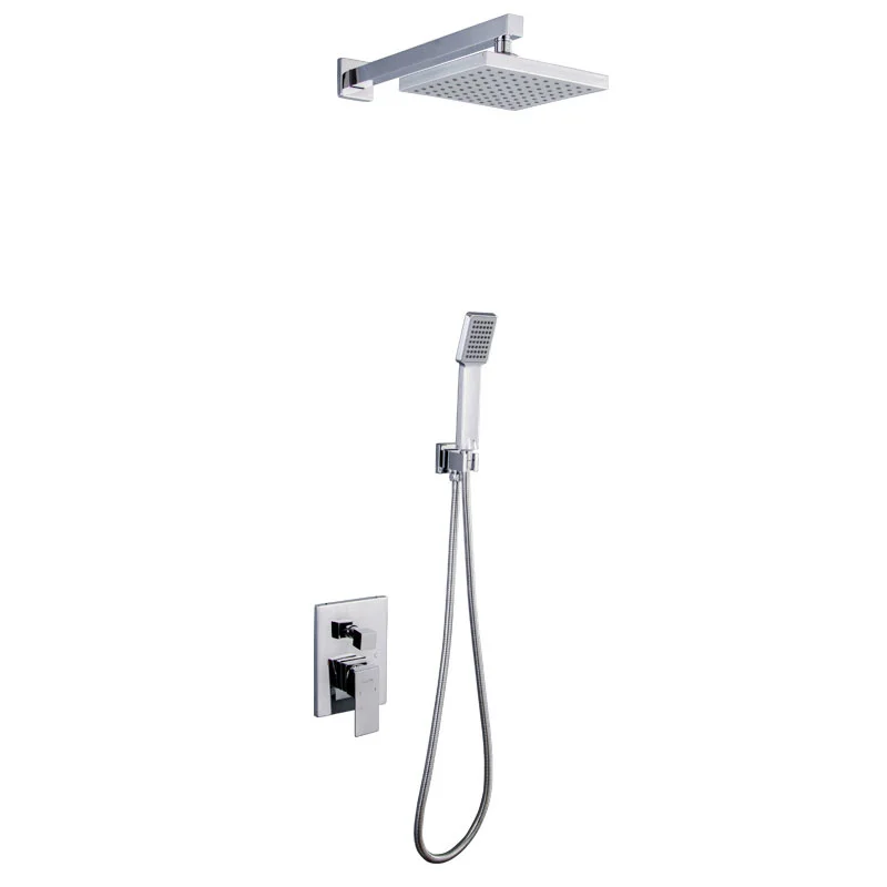 Bathroom suite 8 Polegada top square spray hidden shower ceiling in wall mixer tap | Обустройство дома