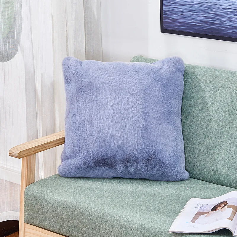 Новый двусторонний Чистый 13 цвет Искусственный кроличий мех наволочка для