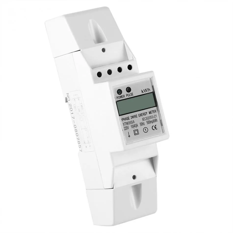 

220V Kwh LCD Display Single Phase 2Wire Energy Meter DIN-Rail Electric Energy Meter 10-40A Din-rail Energy Meter Waterproof