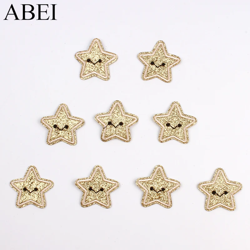 10 шт. золотые блестящие нашивки со звездами наклейки для одежды сумок обуви