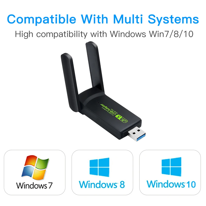 USB 3.0 Wi-Fi карта 1200 Мбит / с беспроводной двухдиапазонный USB-адаптер для ПК сетевой