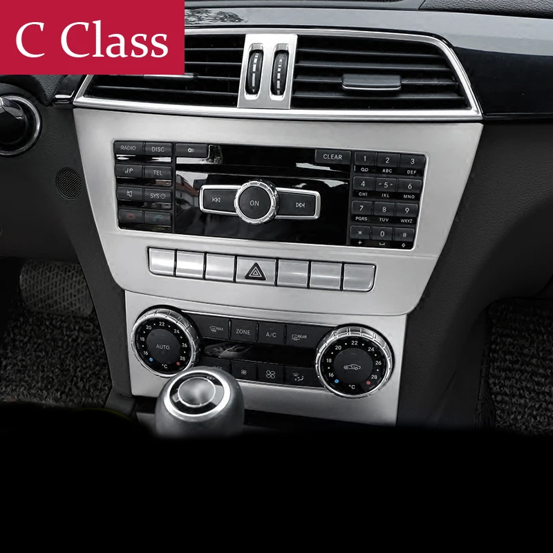

Car Styling Console Strip Air Conditioning CD Panel Decorative Cover Trim Auto Accessories for Mercedes Benz C Class W204 11-14