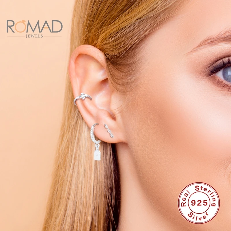 

ROMAD 925 Sterling Silver Simple Bee Hoop Earrings New Animal Shape Gold Earrings Women Fine Jewelry Wholesale Pendientes Mujer