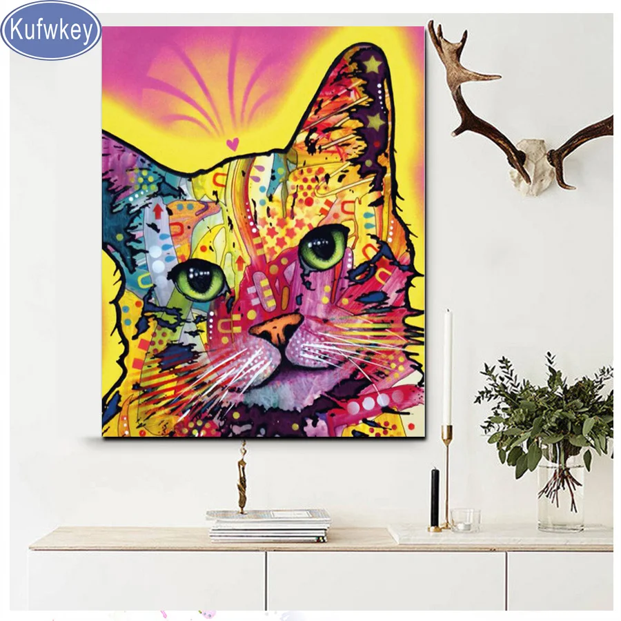 Полноразмерная Алмазная 5d картина сделай сам вышивка крестиком с кошками