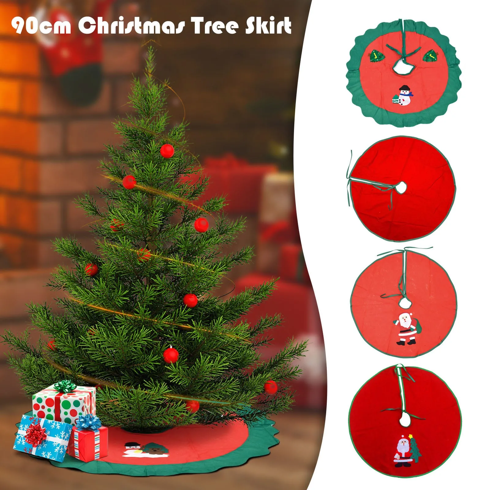 

Юбка для рождественской елки, 35 дюймов, юбка из нетканого материала для елки, украшение для рождественской елки, украшения для рождественск...