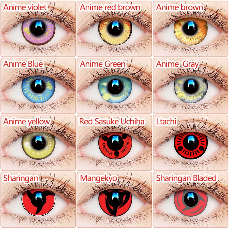 LAREEN 2 шт./пара Цвет ed контактные линзы для глаз аниме серия косметические lentes де