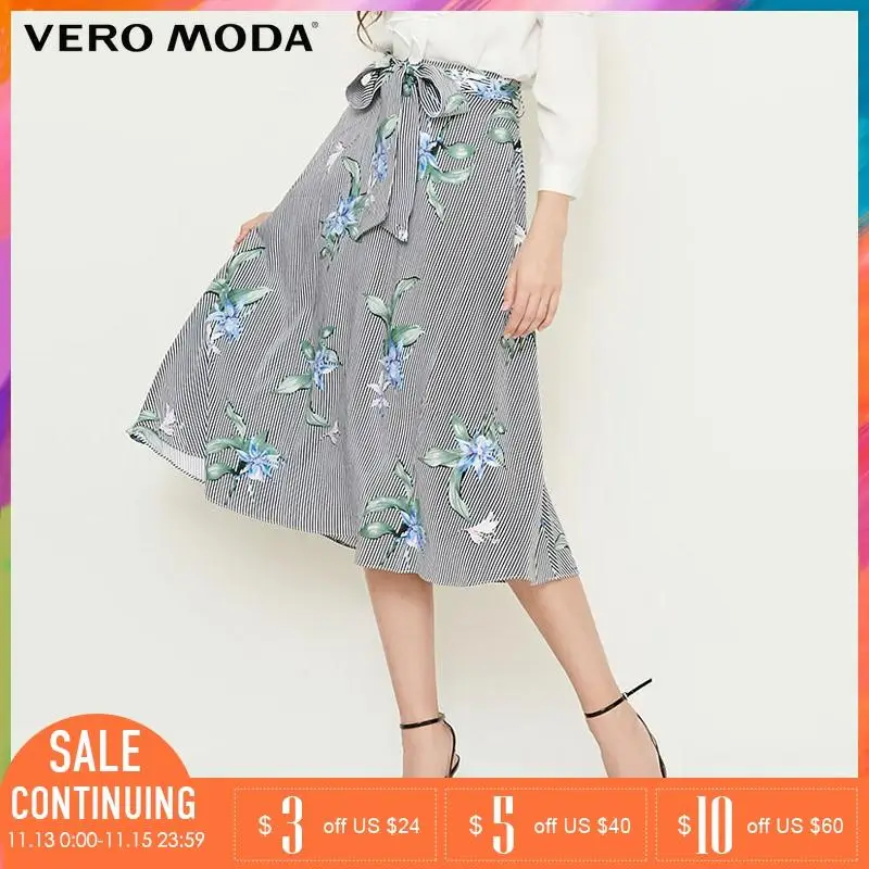 Vero Moda 2019 Весна новая Полосатая юбка с принтом | 318216525|Женские юбки|