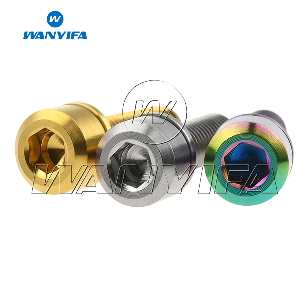 

6 Pcs Titanium M6x 16 18 20 25 35mm Allen Key Bolts with Washers for Bicycle Disc Brake Upgrade V brake Hub Fixed