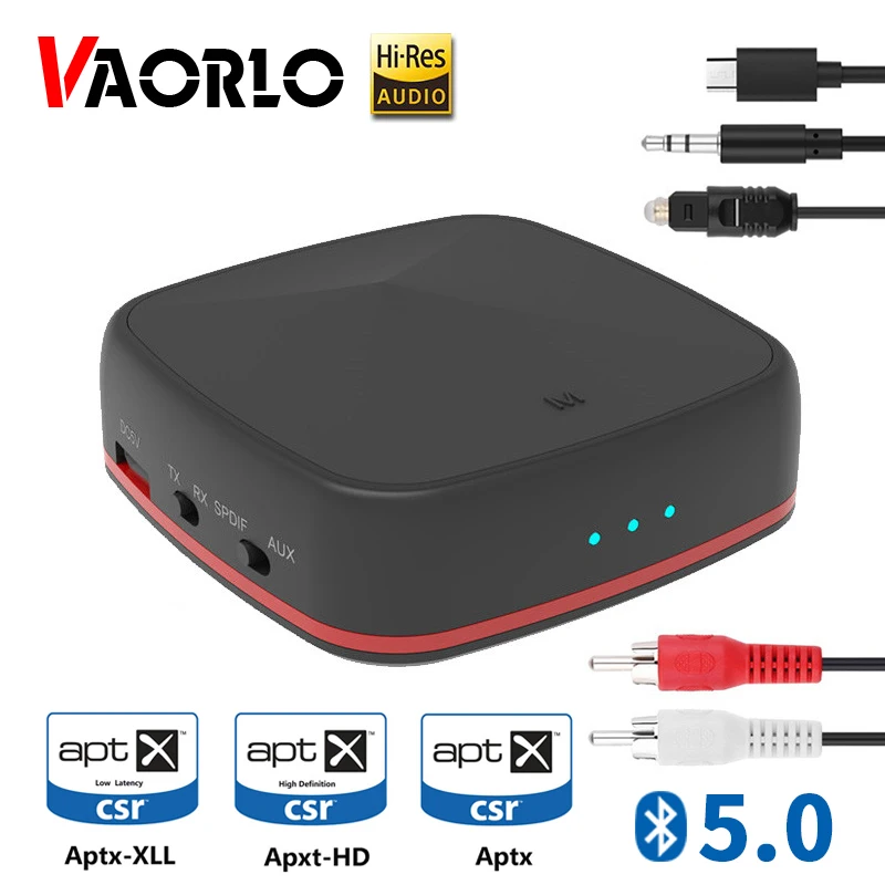 Аудиопередатчик VAORLO CSR8675 Bluetooth 5 0 ресивер Aptx HD/LL с низкой задержкой беспроводной