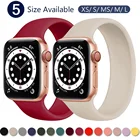 Ремешок SOLO LOOP для Apple Watch Band 44 мм 40 мм 38 мм 42 мм, силиконовый браслет для смарт-часов, браслет для iwatch 6 543SE7