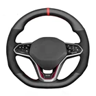 Сшитая вручную черная Нескользящая натуральная кожа замша для Volkswagen VW Golf 8 MK8 GTI Golf GTE 2020-2021