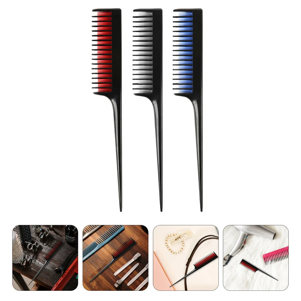 

3Pcs Tip Tail Combs Long Handle Combs Hairdressing Combs Detangling Combs