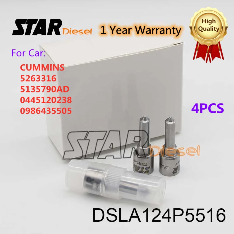 

STAR Diesel 4*DSLA124P5516 Injection Nozzle Kits 0433175516 Auto Parts For CUMMINS 5263316 5135790AD 0445120238 0986435505