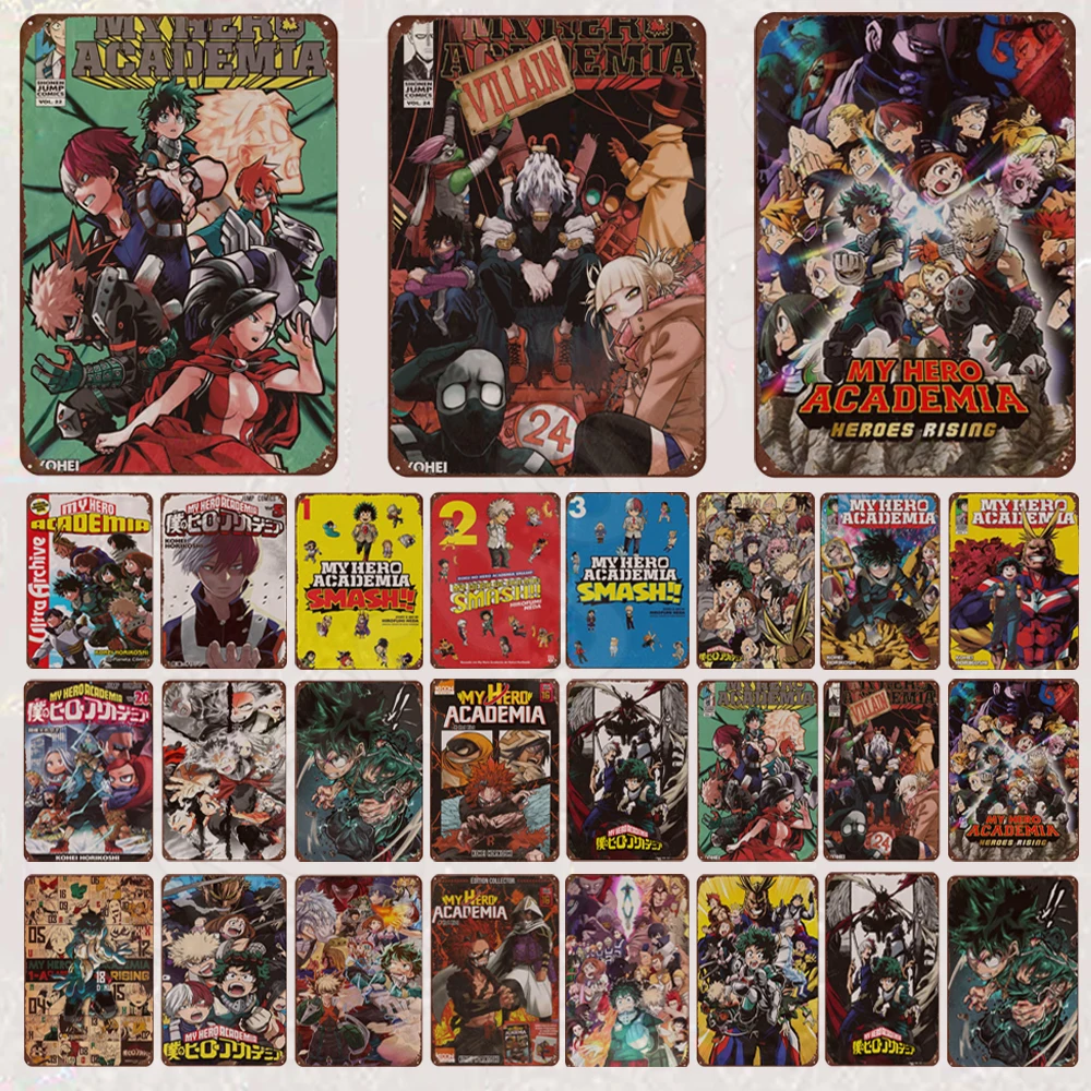 

Shonen JUMP My Hero Academia Poster Vintage Metal Tin Sign Custom Plates for Bar Cafe Man Cave Club Anime Room Decoration Men