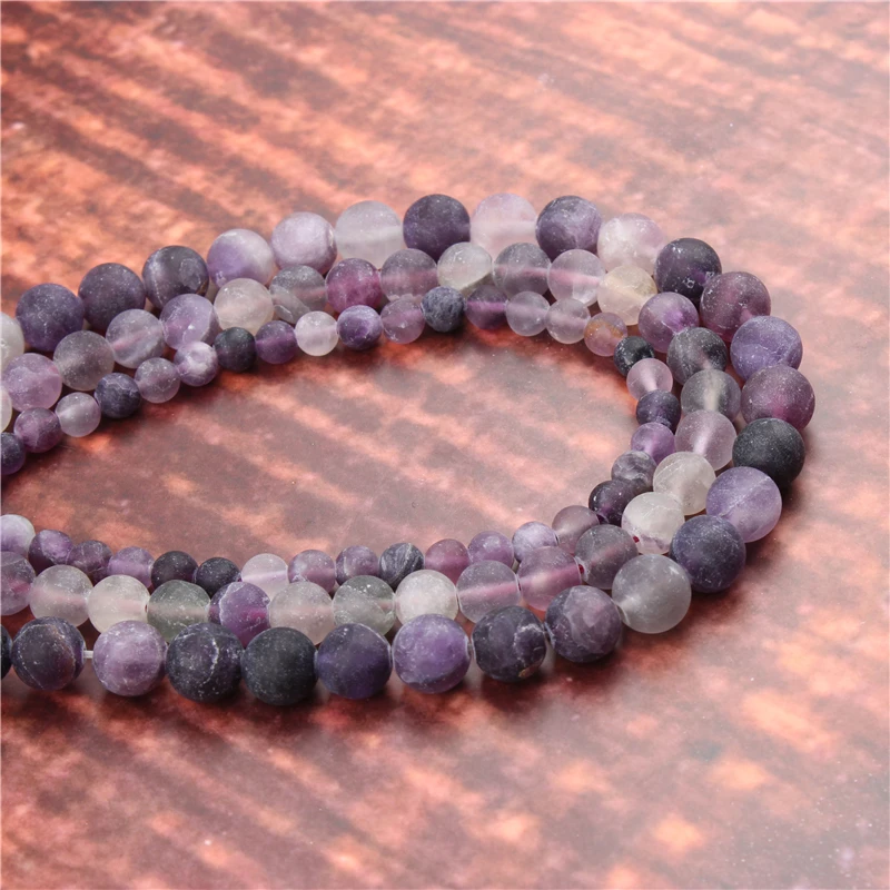 

Wholesale Fashion Jewelry Frosted Amethyst 4/6/8/10/12mm Suitable For Making Jewelry DIY Bracelet Necklace