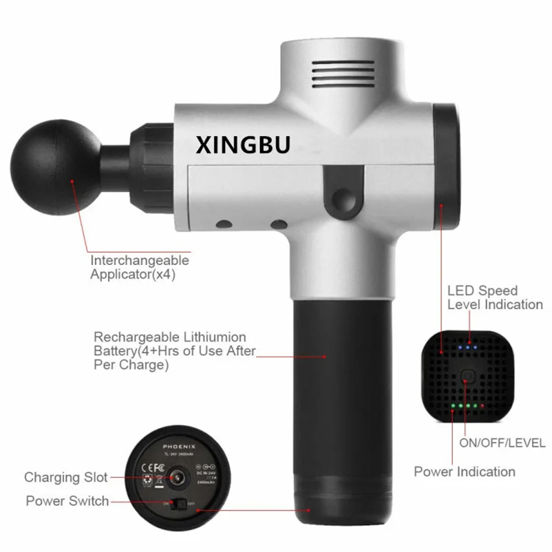 Массажный пистолет Массажер для мышц Тканевый массажный мышечный массажер