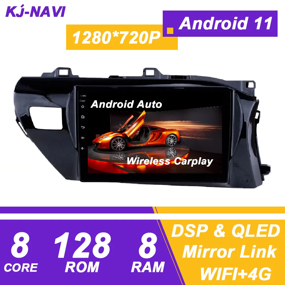 

10.1" Android 11 Auto Video Navigation GPS Car Multimedia Radio Player Carplay 4G WIFI ADAS DVR For Toyota Hilux RHD 2015-2018