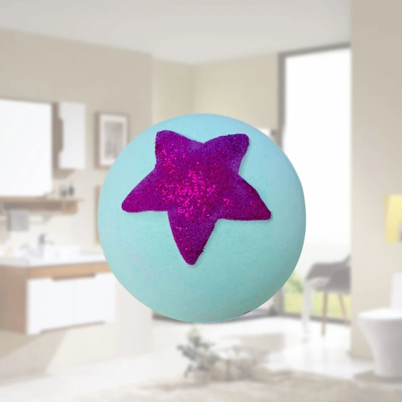 

6Pcs Glitter Star Bubble Bath Bomb Salt Ball Essential Oil SPA Exfoliating Relax X7JA