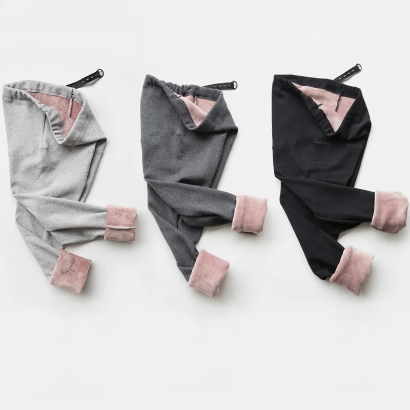 Женские бархатные зимние брюки сохраняющие тепло однотонные завышенная талия