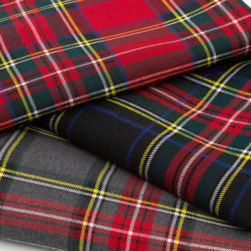 

148cm x 50cm polyester twill check elastic cloth yarn dyed Scottish plaid soft stretch fabric for bags garment longuette dress