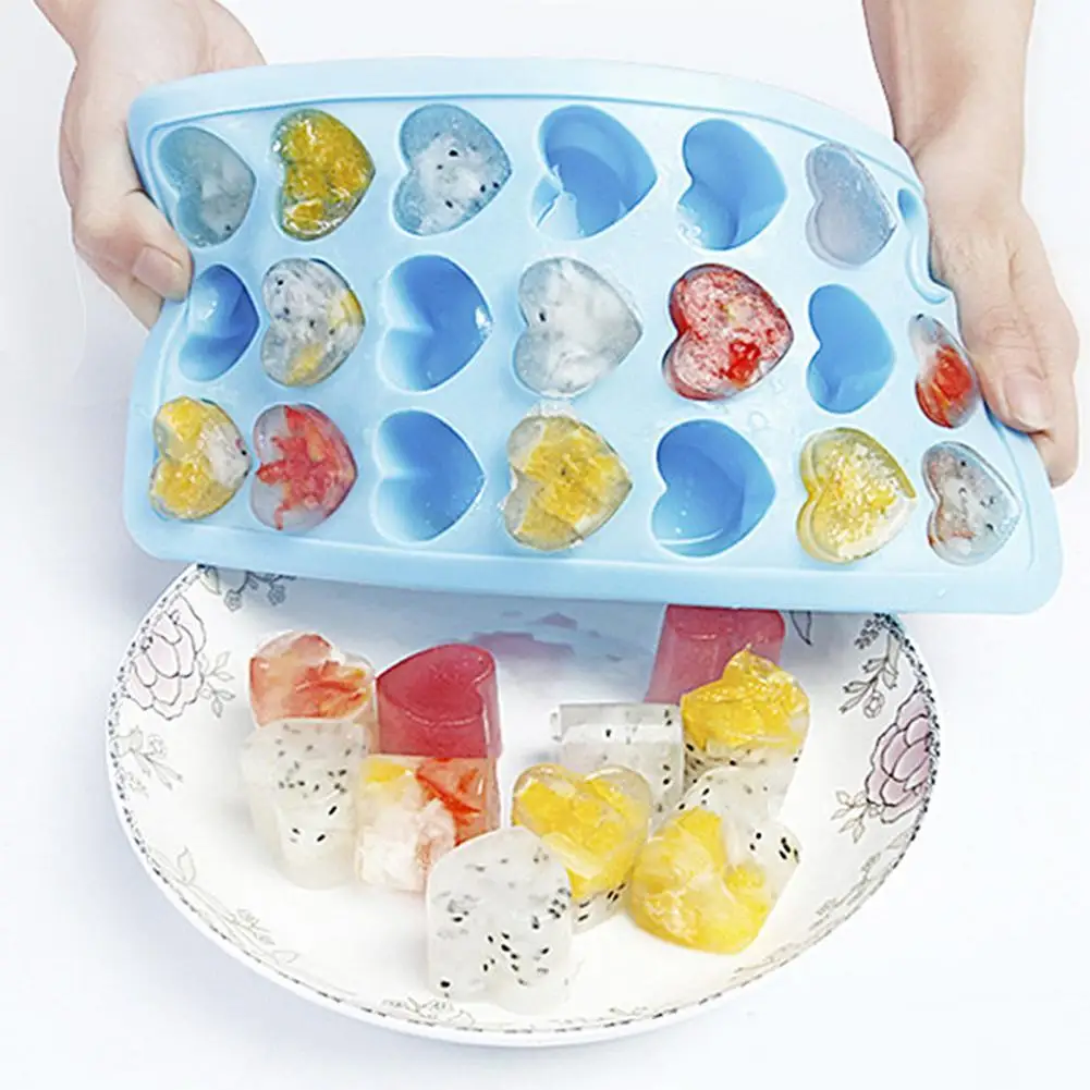 Поднос для льда 21 рамка форма в форме сердца с крышкой креативная Легкая очистка