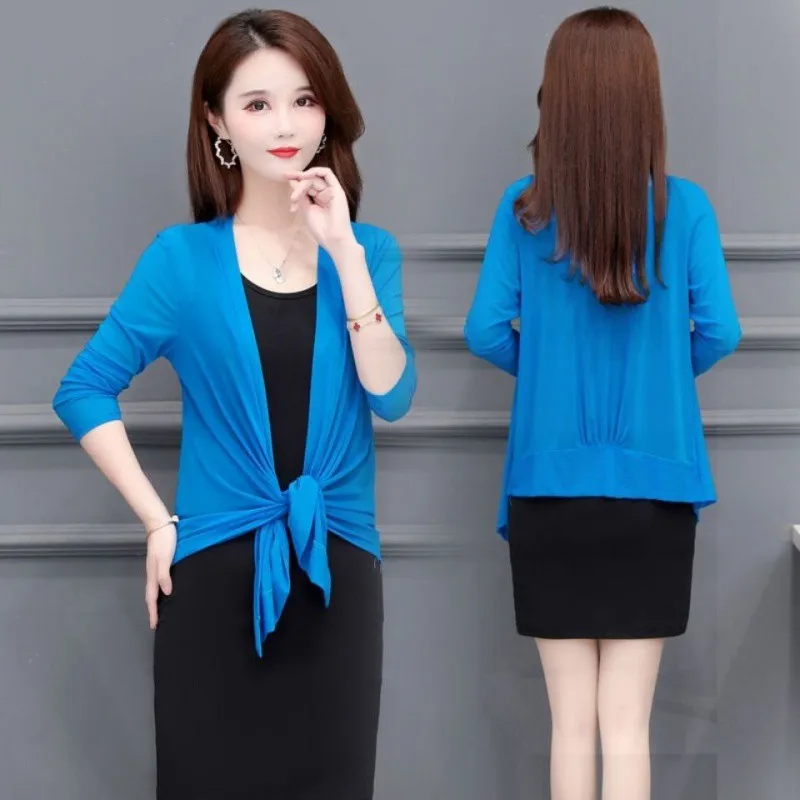 

Fashion Summer Thin Blouse Shirt Quality Women Mesh Camisa Long Sleeve White Blouse Chemise Shirts Casual Ladies Large Size Tops