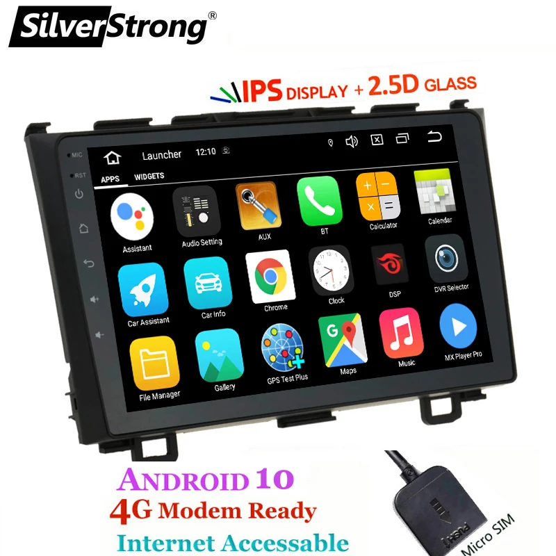 SilverStrong Android10.0 4G SIM модем Автомобильный плеер 9 дюймов для Honda CRV 2007 2011 радио
