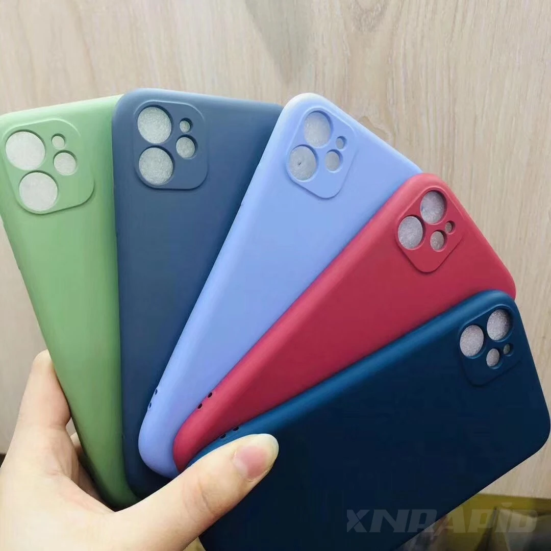 Для iPhone 11 Pro Max чехол роскошный жидкий силикон Оригинальная защитная пленка для