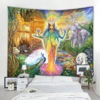fantasy landscape decoration background tapestry curtains nordic bohemian mandala style home bedroom living room background