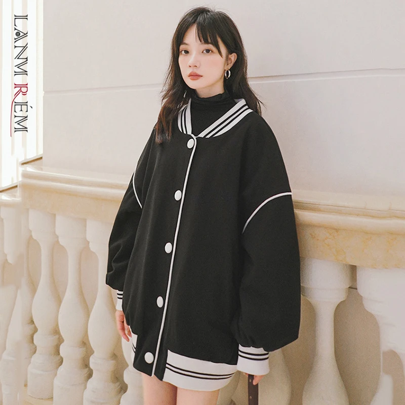 

LANMREM 2022 Winter New Woolen Coat Female Long Seleeve Back Button Design Coats Women's Fashion Clothes 2W1486