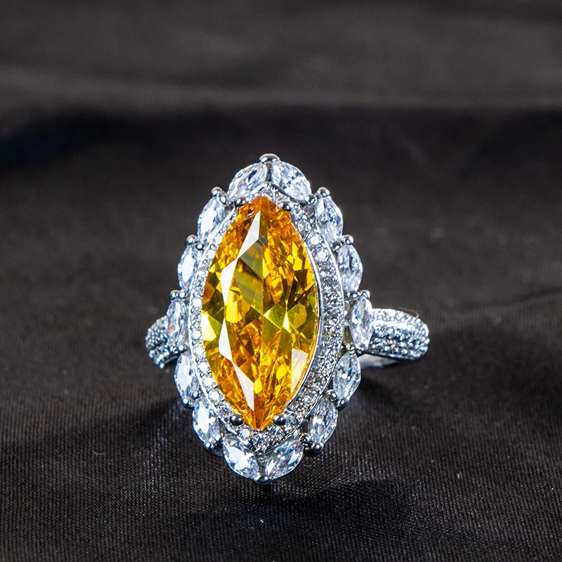 

Cellacity Yellow Gemstone Ring For Charm Lady With 5A zircon 925 sterling silver female finger fine jewelry gift wholesale