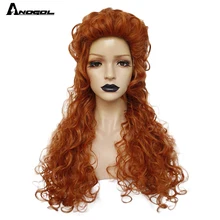 Anogol AnimeThe Nutcracker And The Four Realms Clara Queen Ginger Wig Long Kinky Curly Orange Synthetic Cosplay Party Wig