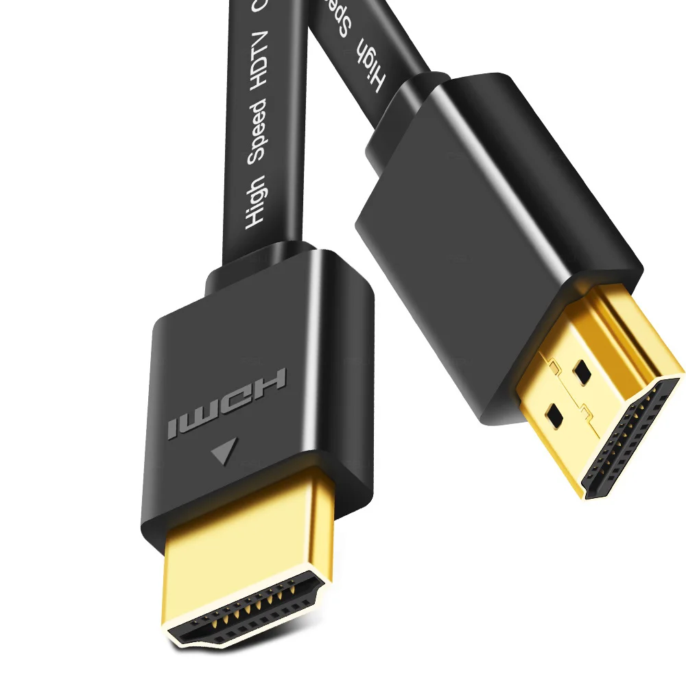 Тонкий hdmi 1 4 2 0 плоский кабель позолоченный штекер HDMI 4K 60hz 1080p 3D 3 m 5 M 1M 2m 3m для ПК