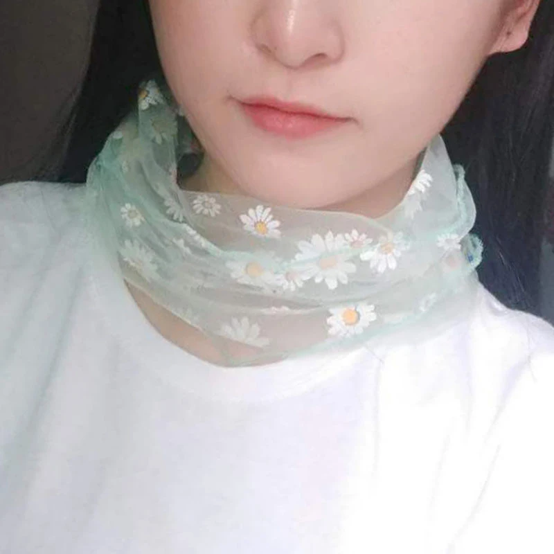 5 цветов Кружевная Сетка с принтом маргариток защита шеи от солнца конфеты милое