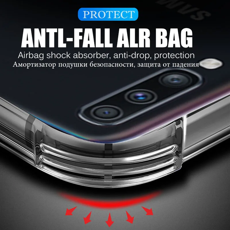 3 in 1 Tempered Glass Soft TPU Case On For Samsung Galaxy a71 a51 a 71 51 A515F A715F Safety Shockproof Transparent Cover | Мобильные