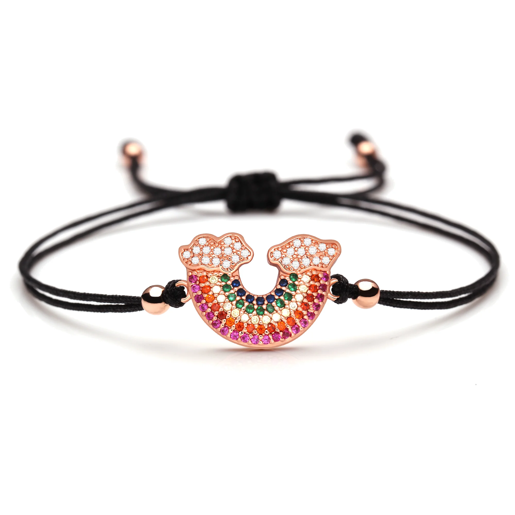 Многоцветный Циркон Кристалл милый Радуга и облако Шарм браслет для женщин