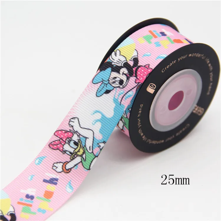 10 ярдов 25 мм корсажная лента с принтом Микки Маус|Воздушные шары и аксессуары| |