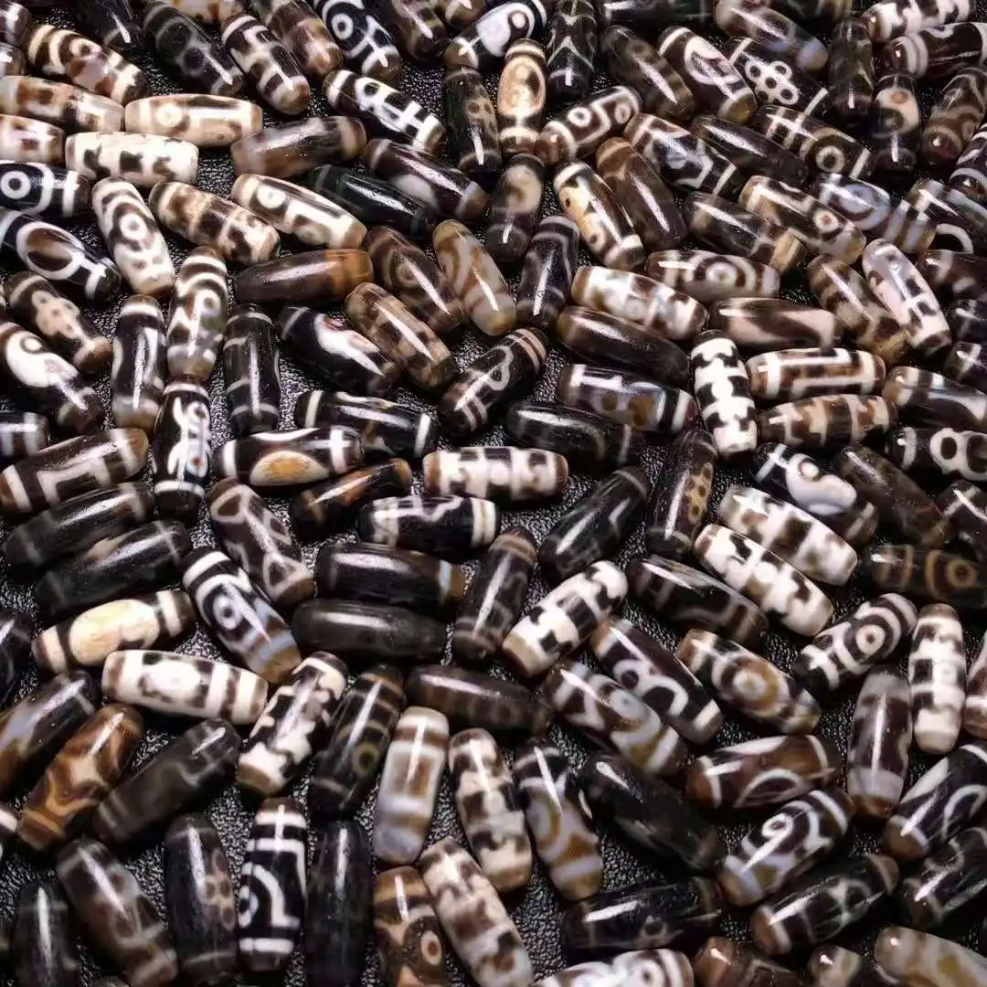 

500Pcs/Lot Wholesale Natural Agate Dzi Beads Weathered Old Objects Horseshoe Pattern Penetration Gentle DIY Material Necklace