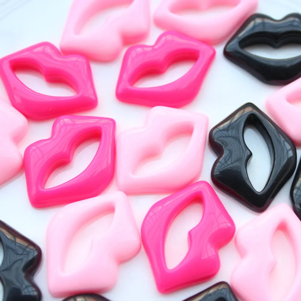 

100pcs Big 30mm Kawaii Deco Decoden Makeup Cabochon Resin Lips Kiss Mix Color DIY Cell Phone Case Scrapbooking / Craft Art