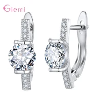 unique design bright crystal earrings genuine 925 sterling silver bridal earrings shiny korean earrings for wife daughter