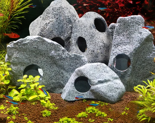 

Aquarium Cichlid Stone Ceramics Rock Cave Aquarium Fish Tank Pond Shrimp Breeding Ornament Decor Accessory Decorative Marbles