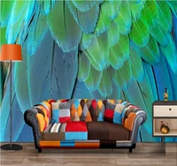 xuesu custom wallpaper mural fashion green feather background wall decoration painting bedroom 8d wall covering